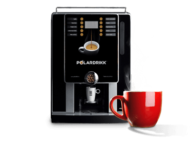 Kaffeautomat med kopp