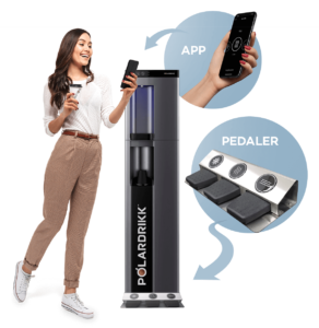 App og pedaler på vanndispenser