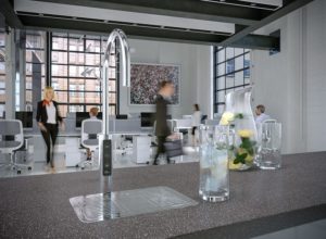 viser design tappekran for drikkevann i kontorfellesskap
